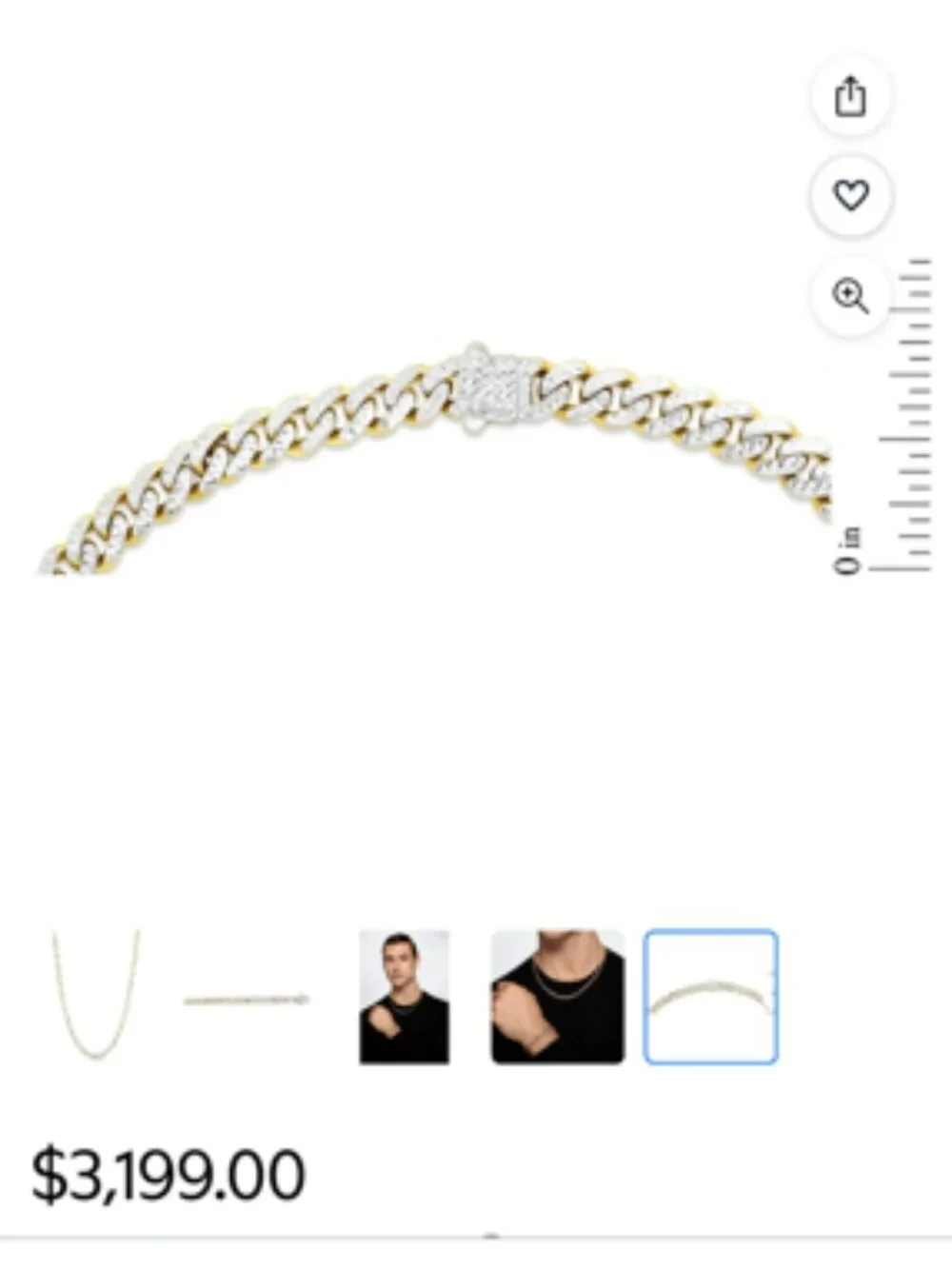 Miami Cuban Pave 6.5mm Chain in 14K Gold Two-Tone Reversable 22 inch Necklace